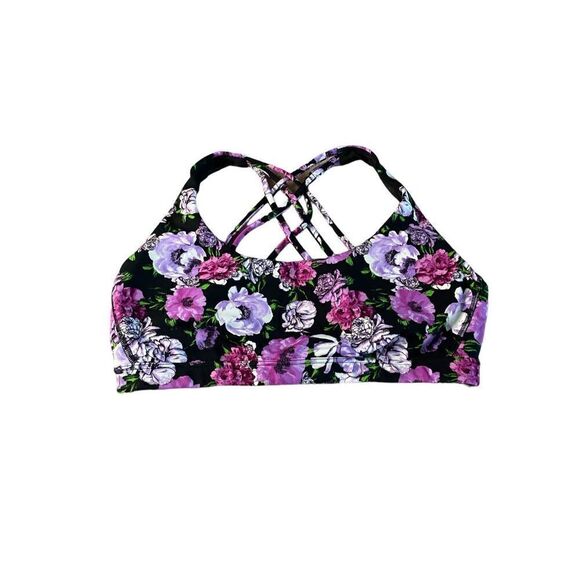 Victoria Secret Pink Strappy Racerback Bra size M Pink/ Multi / Floral Sports - Picture 8 of 12